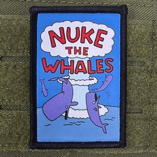 Nuke The Whales Patch 2x3 Moral Tactical Military Army USA Flag Hook & Loop 3x2  picture