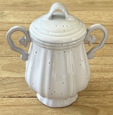 Vtg Baum Brothers Style Eyes White Double Handle Lidded Canister French Country picture