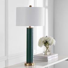 SAFAVIEH Ollie Table Lamp (Set of 2) I Snake SkinI | Dark Green | picture