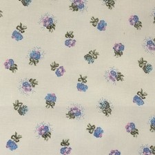 4 Yards Vintage 60's Delicate Sheer Cotton Ditsy Bouquets FLORAL CALICO FABRIC picture