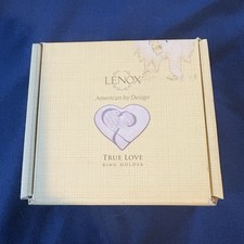 Lenox True Love Porcelain Heart Ring Holder Dish, White with Gold Trim picture