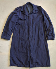 VTG 1940s Cold War Korea USAF Military Nylon/Rayon Raincoat Trench Coat Blue 38R picture