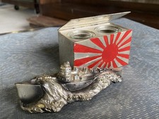 WWII Imperial Japanese Navy Battleship Rising Sun Anchor Inkwell Desk Set picture