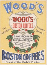 1880's Wood's Boston Coffees with Directions Victorian Trade Card Boston MA picture