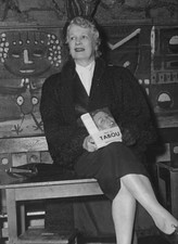 French politician former prostitute Marthe Richard reading a copy - Old Photo picture