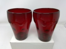 Pair of **Rare** Paden City Glass Popeye & Olive Ruby Red 5 1/4