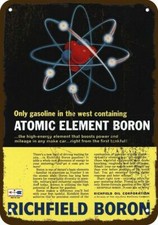1966 RICHFIELD Atomic Element Boron Gas Vntg-Look DECORATIVE REPLICA METAL SIGN picture