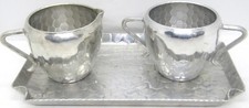 World Hand Forged Aluminum Sugar, Cream, & Tray (LL) picture