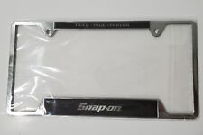 Snap On Tools Silver Letters on Black Background Chrome License Plate Frame NEW picture