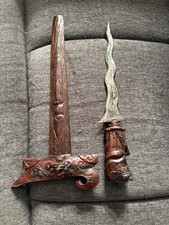 Antique Indonesian Keris Kris Dagger Bali Lombok Hand Carved picture