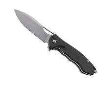 SixLeaf Folding Knife Black Micarta Handle D2 Plain Edge SL-20 picture