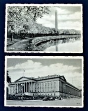 Washington DC Treasury & Washington Monument Postcards (2) PC 1930s Silvercraft picture