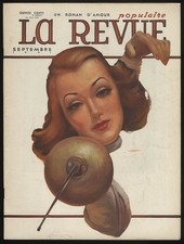 LA REVUE POPULAIRE 9 1941 woman fencer cover by Savard; Charles Boyer picture