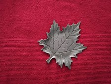 VINTAGE PEWTER MAPLE LEAF TRINKET DISH OR CANDY DISH 7