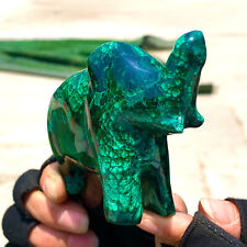 281G Natural glossy Malachite Crystal  Handcarved elephant mineral sample picture