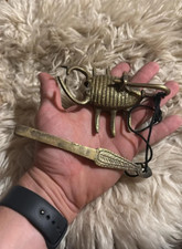 Vintage Brass Scorpion Padlock | Figurative Animal Lock with Key | Unique Christ picture