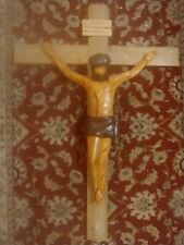 Large Rare Vintage Santos Jesus Crucifix Cross   Folk Art 34