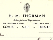 1939 H.M. THORMAN COATS SUITS DRESSES CLEVELAND OHIO BILLHEAD INVOICE Z587 picture