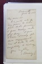 Thomas Binney 1853 -  letter signed by him-   Minister picture
