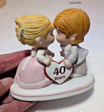 Vintage 1986 Enesco 40 Years Anniversary Ceramic Keepsake Happily Ever After picture