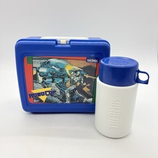 RoboCop Lunchbox w/Thermos Collectible Nostalgic Blue Vtg 1989 Thermos Lunch Box picture