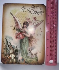 Easter Decor VINTAGE STYLE Die Cut Cardboard 5 X 7” picture