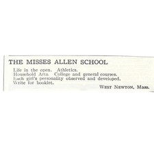 The Misses Allen School West Newton MA c1918 Original Advertisement AE5-SA8 picture