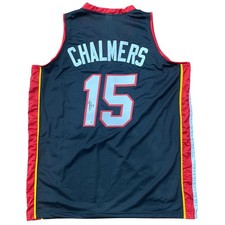 Mario Chalmers Autographed Miami (Black #15) Custom Jersey - JSA picture