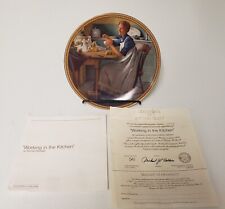 Norman Rockwell Working in The Kitchen Knowles Collectors Plate 1983 picture
