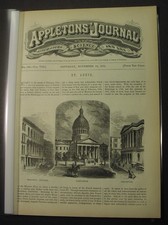 1872- ST. LOUIS, article & 7 views: The Levee; United Methodist; Shaw's Gardens+ picture