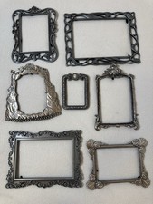 Vtg Lot of 7 Ornate Silver Tone Metal Frames Gallery Wall Switch Surround Decor picture