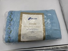 🌟Vintage MCM Fieldcrest Blanket Embroidered  blue Satin Trim USA🌟 picture