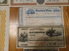 Vintage Ephemera Lot 30 Items Stocks Bank Checks Bond Coupons retails $125 picture