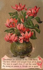 Friendship's An Abstract of this Noble Flame Poem Flowers Vintage Postcard 1910s picture