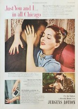 1945 Jergens lotion Vintage Ad Just you and I in all Chicago picture