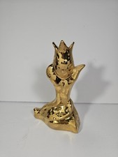 VTG 1960s Dixon Art Studios 22kt Weeping Gold Flower Bud Vase, 6