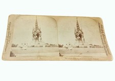 Antique 1896 Stereoview Card Of The Albert Memorial Hyde Park London England picture