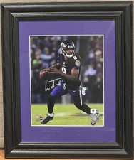 Lamar Jackson Auto 8x10 Signed & Custom Purple/Black Frame 🐦⬛😈🐦⬛ with COA picture