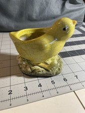 Vintage Crackle Throughout Ceramic Baby Chik Planter 5” Wide X 3” Deep X4.5” Tal picture