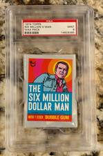 1974 Topps Six Million Dollar Man Unopened Wax Pack PSA 9 MINT Rare High End picture