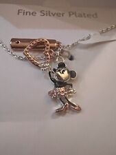 Disney 100 Year Anniversary Minnie Mouse Fine Silver Plated Necklace Rose Gold picture