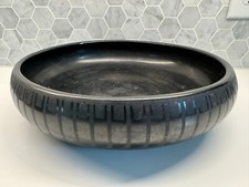 San Ildefonso Pueblo Blackware by Desideria Sanchez 11.5” Black Bowl Pottery picture