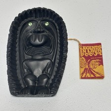 Vintage Coco Joe's Lava Ashtray Hawaii 1964 Tiki. Green Eyes. Coco Joe's Tag picture