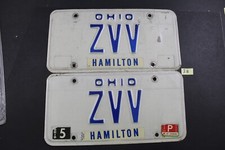 Vintage - 1980-1984 OHIO LICENSE PLATE - ZVV - *PAIR* (I8 picture