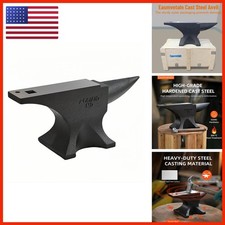 Easmvetaln 110Lbs Cast Steel Anvil,Single Horn Anvil,High Hardness Round Horn picture