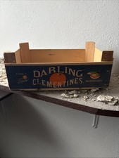 Vintage Wooden Fruit Crate Box DARLING CLEMENTINES - fresh from Spain - vintage picture