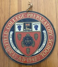 Vintage Fairfield “college” plaque wood sign University Connecticut Obsolete picture