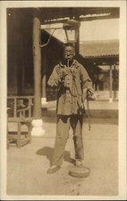 China Chinese Street Performer Fire Eating Illusionist Magic c1910 PAIR 2 RPPCS picture