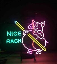 Nice Rack Billiards Pig Neon Light Sign Decor Game Room Visual Wall 19
