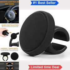 Steering Wheel Spinner Knob No Tool Required Silicone Covered ABS Metal C Ring picture